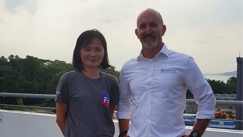 Jose Puig, Sonardyne's head of sales for Asia, and director of operations, Hwee Chin Cheng