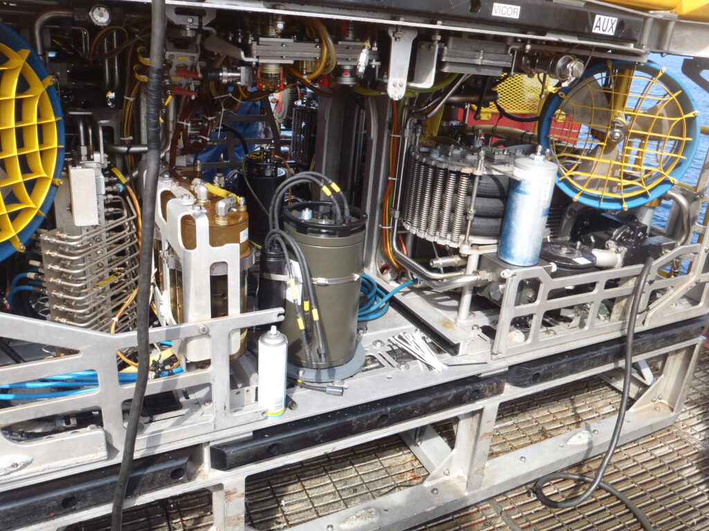 A subsea Lodestar INS unit awaits final installation on an ROV.