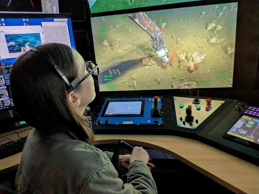 MBARI’s skilled ROV pilots delicately collect corals and other deep-sea animals.