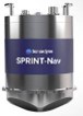 A silver cylindrical device with a blue label reading 'Sonardyne SPRINT-Nav' on a white background.